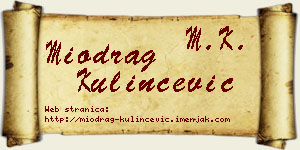 Miodrag Kulinčević vizit kartica